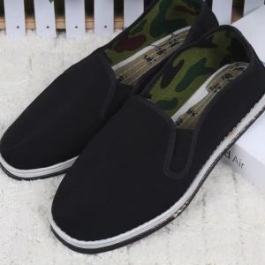 Low-Profile Composite Lining Fabric Shoes With Colorful Bags Ultra-Durable Breathable Non-Slip Anti-Soil Black Fabric Shoes With Replacement Guarantee