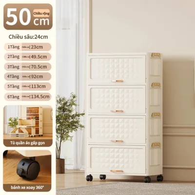 Tủ đựng quần áo gấp gọn 40/50/60/70CM tủ nhựa đựng quần áo Thể Xếp tủ đựng đồ không cần lắp đặt tủ nhựa gấp