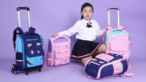 Backpack trolley bag Natural Fish Trolley Bag Fashion Boys and Girls 2-6 Grade Lightweight Spine- Backpack Customization