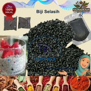 Selasih Organik Hadharkhan Rempah 250gr - Biji Kacang Hitam Premium untuk Diet Sehat