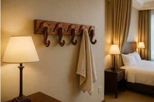 ที่แขวนของ ติดผนัง  วินเทจ หัวช้าง3หัว  ไม้จามจุรี ยาว 50x18cm หนา 8cm ตะขอแขวน  ตกแต่งบ้าน โรงแรม รีสอร์ท สปา