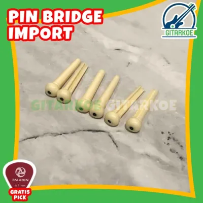 Pin Bridge Gitar Akustik Folk Guitar Impor Putih - Hitam