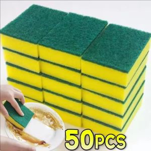 10/20/50pcs Large Dishwashing Sponge / Super Soft Absorbent Cleaning Sponges / Household Rub Pot Rust Scouring Pad Removing Kits