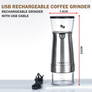 BREWISH 304 Stainless Steel Ceramic Burr Coffee Bean Grinder USB Rechargeable Electric Portable Coffee Grinder Automatic/Manual Pengisar Kopi 咖啡豆研磨机 Barista