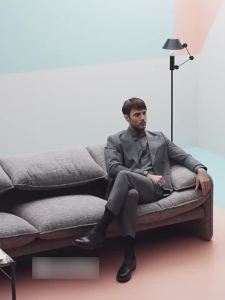 New product Italian minimalist Maralunga leather sofa first-class seat stretch adjustment first layer cowhide small apartment living room furniture