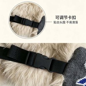 HEALMEYOU Geometric Pattern Winter Trapper Hat Thickened Material Ear Protection Fleece Lined Cap Windproof Skiing Headwear Aesthetic Style Knitted Jacquard Beanie Outdoor Sports