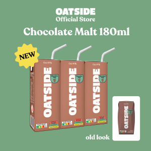 [New] OATSIDE Chocolate Malt Oat Milk 180ml x 3 - Fun & Malty Daily Fuel (Rasa Malt Seronok Bertenaga Sepanjang Hari)