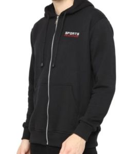 jaket zipper hoodie casual distro pria wanita warna hitam