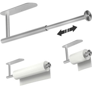 ที่ใส่กระดาษชำระ1ชิ้นม้วนกระดาษที่ใส่กระดาษชำระติดผนังตัวขยายม้วนกระดาษทิชชู่ห้องน้ำแบบกาวในตัวสำหรับห้องน้ำห้องน้ำห้องน้ำห้องน้ำห้องน้ำ (ปรับความยาวได้ถึง14.56นิ้ว) ใช้ได้กับทุกกระดาษชำระ