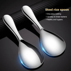 2Pcs Spoon Scooper Stainless Steel Rice  Large Dinner Spoon Sandok Serving Non-stick Rice Paddle