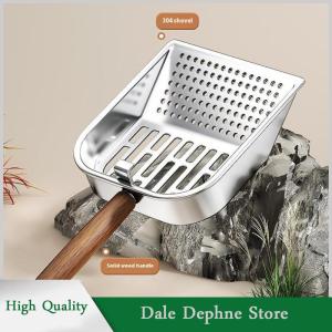 [Dale Dephne] ทัพพีตักทรายแมวด้ามยาวทำจากไม้ตักของเสียเครื่องมือทำความสะอาดพลั่วสำหรับสัตว์เลี้ยงด้ามยาวพลั่วตักทรายแมว