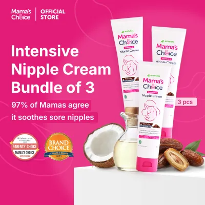 [Bundle of 3] Mamas Choice Intensive Nipple Cream | Safe Halal and Natural Skincare for Pregnancy & Breastfeeding