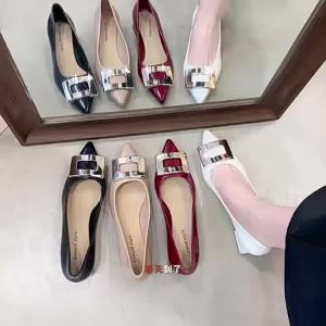 [Free Shipping] New WomenS Versatile Pointed-Toe Shoes Summer Shoes WomenS Chunky-Heeled Sandals Elegant Low-Heeled Rain Boots For Women