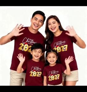 ✅ MERRY CHRISTMAS AND HAPPY NEW YEAR 2027 [SOLD PER PIECE] KIDS TEENS ADULT ACTIVE LIFE T-SHIRT HIGH Q .C