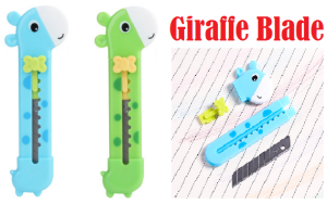 Creative Cartoon Giraffe Mini Cutter Blade Stationery Party Gift Toys Set Office Stationery Gifts Blades