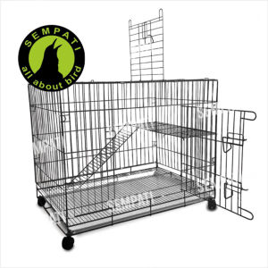 SEMPATI Kandang Kucing Besi Lipat Super Jumbo Size XXL 90x60x70 Cm Bonus Tatakan Alas Sangkar Kandang Ternak Batre Umbaran Burung Lovebird Kenari Parkit Kandang Kelinci Sugar Glider Hamster Kitten Musang