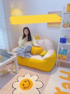 Lazy Sofa chair Bedroom Bean Bag Cover With Filling Double Seater tatami Lazy Chair Kerusi Malas Besar Siap isi 懒人沙发