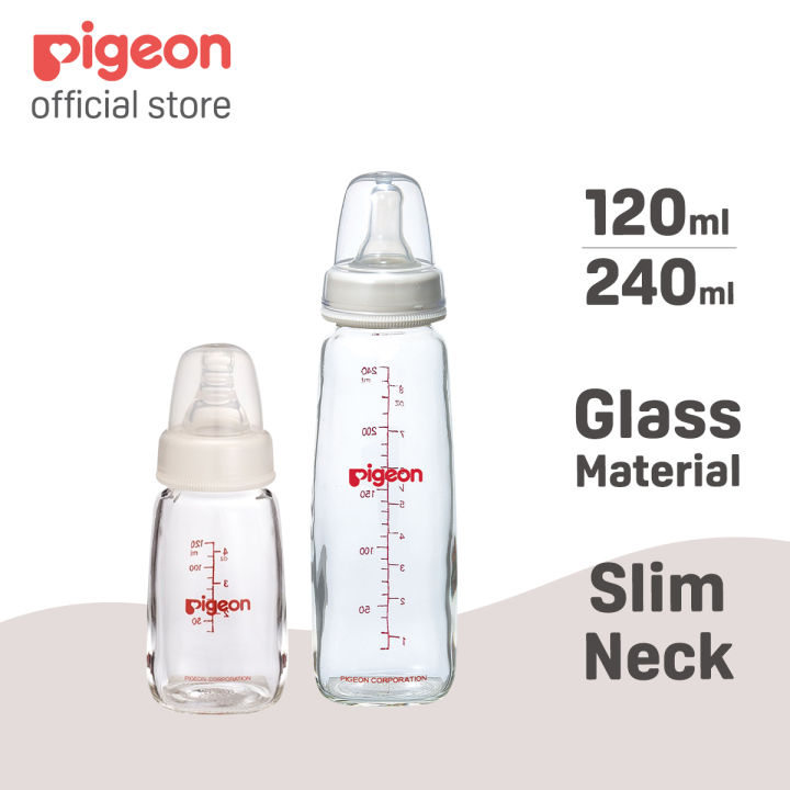 PIGEON Slim Neck Nursing Glass Bottle 120ml / 240ml Lazada