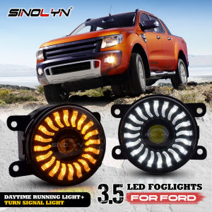 2pcs LED DRL Fog Light For Ford Ranger T6/Isuzu Dmax D-max/Ford Fiesta/Focus/Ecosport Daytime Running Light Fog Lamp Front Bumper Headlight Turn Signal Light