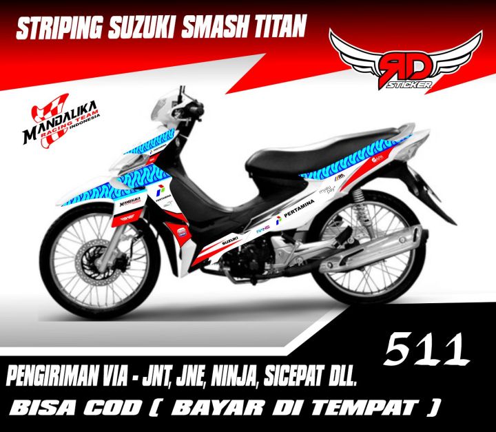 Titan Racing Sticker STRIPING STICKER SUZUKI SMASH TITAN MANDALIKA RACING STIKER MOTOR TITAN ...