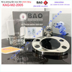 Kệ ly Inox Bảo kệ ly Inox SUS304 KAG-M2-2005 giá ly bàn chải đánh răng SUS304 cao cấp siêu bền thiết kế tuyệt đẹp tiện