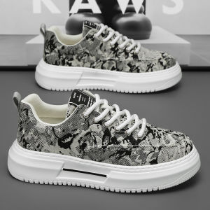 Giày Nam Thời Trang Denim Mẫu Mới Mùa Xuân Hè Giày Vải Giày Đế Bằng Tăng Chiều Cao Đế Dày Thoải Mái Giày Thể Thao Nam Thường Ngày