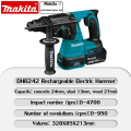 Makita Impact Hammer DHR242 18V LXT 24mm Rotary Hammer Concrete body only electric hammer impact drill rechargeable Brushless Cordless 24mm Rotary Hammer Rechargeable Electric Drill Power Tools(with 2 batteries + charger). 
