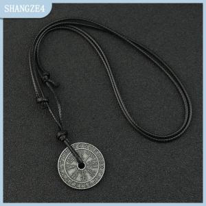 【SHANGZE4】 Personality Trend Vintage Viking Rune Compass Pendant Necklace Jewelry High Quality Metal Amulet For Men Accessories Gift