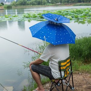 Payung Topi Memancing Anti UV Protect Windproof Holdless Umbrella Cap Hat For Renovation Jogging Fishing Golf Beach