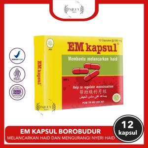 Em Kapsul Borobudur isi 12 Kapsul - Obat Herbal Pelancar Datang Bulan