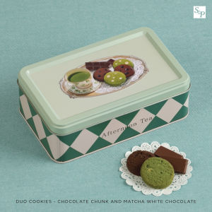 S&P Duo Cookies เอส แอนด์ พี ดูโอ้คุกกี้ กล่องโลหะ ของขวัญปีใหม่ คุกกี้พรีเมียม (รสช็อกโกแลตมัทฉะ / รสอัลมอนด์แครนเบอร์รี่ / เซตแพ็คคู่)  บรรจุ 120 กรัม