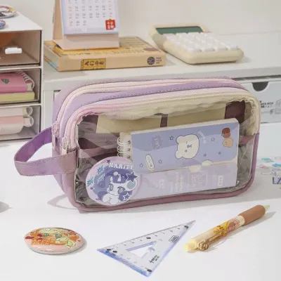 TEMPAT PENSIL KOREA MULTI SEKAT UKURAN JUMBO