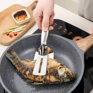 Frying Shovel Clip Fried Fish Steak Double-Sided Shovel Fried Food Tongs Grill Clamp Flipping Spatula Clip Kitchenware
