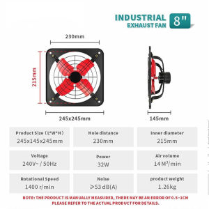 8.10.12.14.16.20 inch High Speed Industrial Iron Exhaust Fan Ventilation Extractor Kitchen Bathroom Wall mounted Exhaust Fan