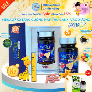 [NSF1111 Giảm 111K] Midu MenaQ7 360mcg Canxi D3K2 Q7 Cho Bé Tăng Chiều Cao 30 Viên Uống Phát Triển Chắc Xương Chính Hãng