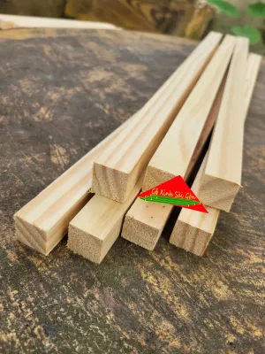 Thanh gỗ thông vuông 2cm dài 30cm-40cm-50cm-60cm đã bào láng 4 mặt dùng làm khung sườnđóng vật dụngdecor các kiểu