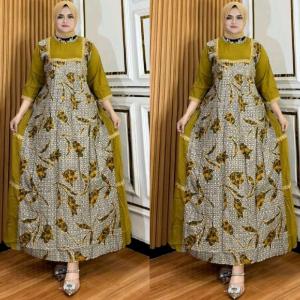 Gamis Storjoan Sefimar – Dress Rayon Twill Anggun List Renda Busui