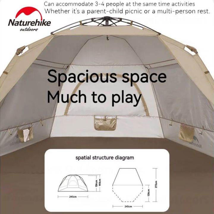Naturehike%20Fast%20Automatic%20Beach%20Tent%20Silver%20Coated%20Sunscreen%20Shade%20for%203-4%20Person%20Canopy%20Awning%20Tarp%20Waterproof%20Sunshade%20Outdoor%20Camping%20Panoramic%20View%20Breathable%20Quick%20Open%20Nature%20Hike%20-%20Image%206