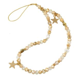 Five-Pointed Star Pendant Beaded Phone Chain Fashion Cellphone Case Hanging Rope Women Telephone Phone Lanyard