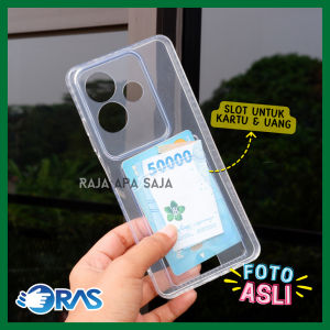 Softcase Untuk OPPO A3 A3X Case Card Holder Slot Kartu Casing Kesing Silikon Bening Clear Dompet HP