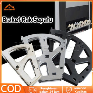 Sepasang bahan besi Braket Rak Sepatu 1/2/3 Susun Engsel Rak Sepatu Alat Membuat Rak Sepatu/Shoes Drawer Cabinet Hinges Frame
