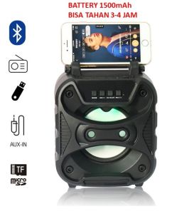 Jertech - Speaker Bluetooth Tenteng ZQS-1417ZQS-1416 Support BT/USB/TF/TWS/FM Battery 1500mah Tahan 3 jam - KMS
