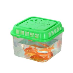 PERNEAKY Nhựa Bể cá di động Trong suốt Cầm tay Lồng mang Chuột Hamster Địu bò sát Có tay cầm Hộp cho bò sát ăn Dành cho rùa Thằn Lằn Cá