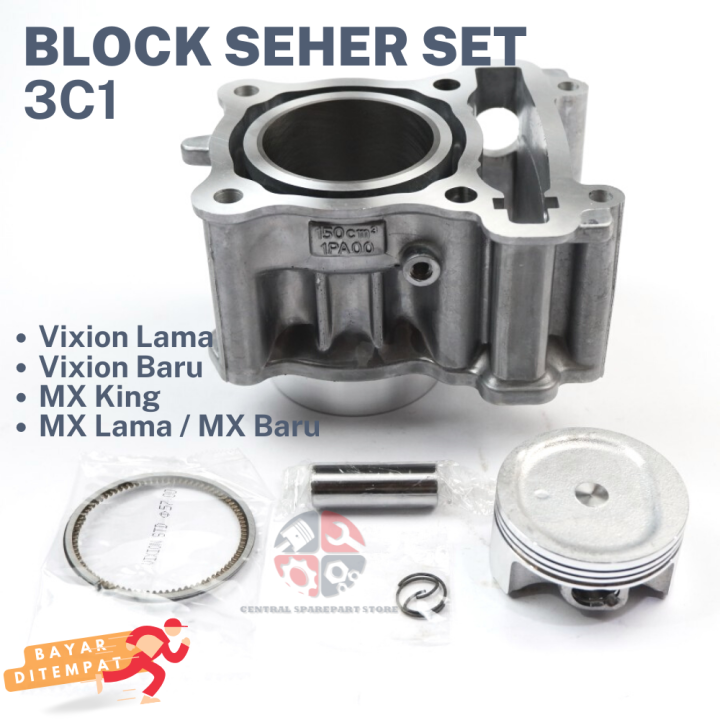 1 SET BLOK SEHER VIXION OLD KOMPLIT / VIXION NEW / R15 / JUPITER MX OLD / JUPITER MX NEW / MX KING / BLOK MESIN VARIO 110 LAMA SATU SET / MESIN BLOK VARIO / TANGAN PISTON VARIO INJEKSI / PISTON KIT VARIO 110 / POSTON PISTON RING SEHER SHER