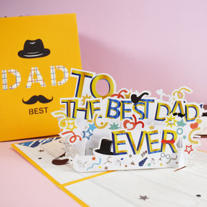 🔥HOT🔥 Pop Up Fathers Day CardsTO THE BEST DAD EVER Pop Up Birthday Card for Dad Husband 3D Greeting Cards for Valentine Anniversary Get Well Thinking of You Cards for All Occasion