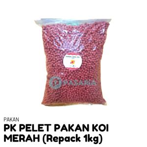PK PAKAN KOI 5mm Pelet Merah/Makanan Ikan Hias Repack 1kg
