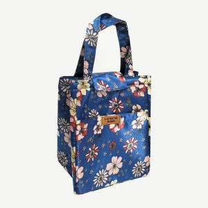 Tas bekal makanan tenteng motif lunch bag anak sekolah tas kotak makan perekat velcro aluminium foil