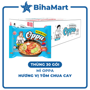[THÙNG 30 GÓI] - OTOKI - Mì Oppa hương vị Tôm chua cay Oppa mì tôm chua cay Oppa Hàn Quốc Mì Oppa Hàn Quốc ăn liền (65g/gói)