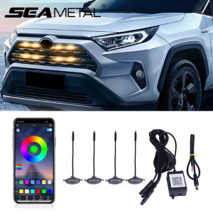 Đèn Cảnh Báo Lưới Tản Nhiệt Ô Tô 4 Trong 1 Đèn Trang Trí Điều Khiển Âm Thanh Ứng Dụng Thông Dụng Có Thể Điều Chỉnh Đèn Pha Ô Tô 12V