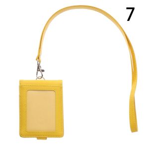 GS Women Men Bank Credit Card Multifunctional PU Leather Name Badge Holder Work Card Holder ID Business Case